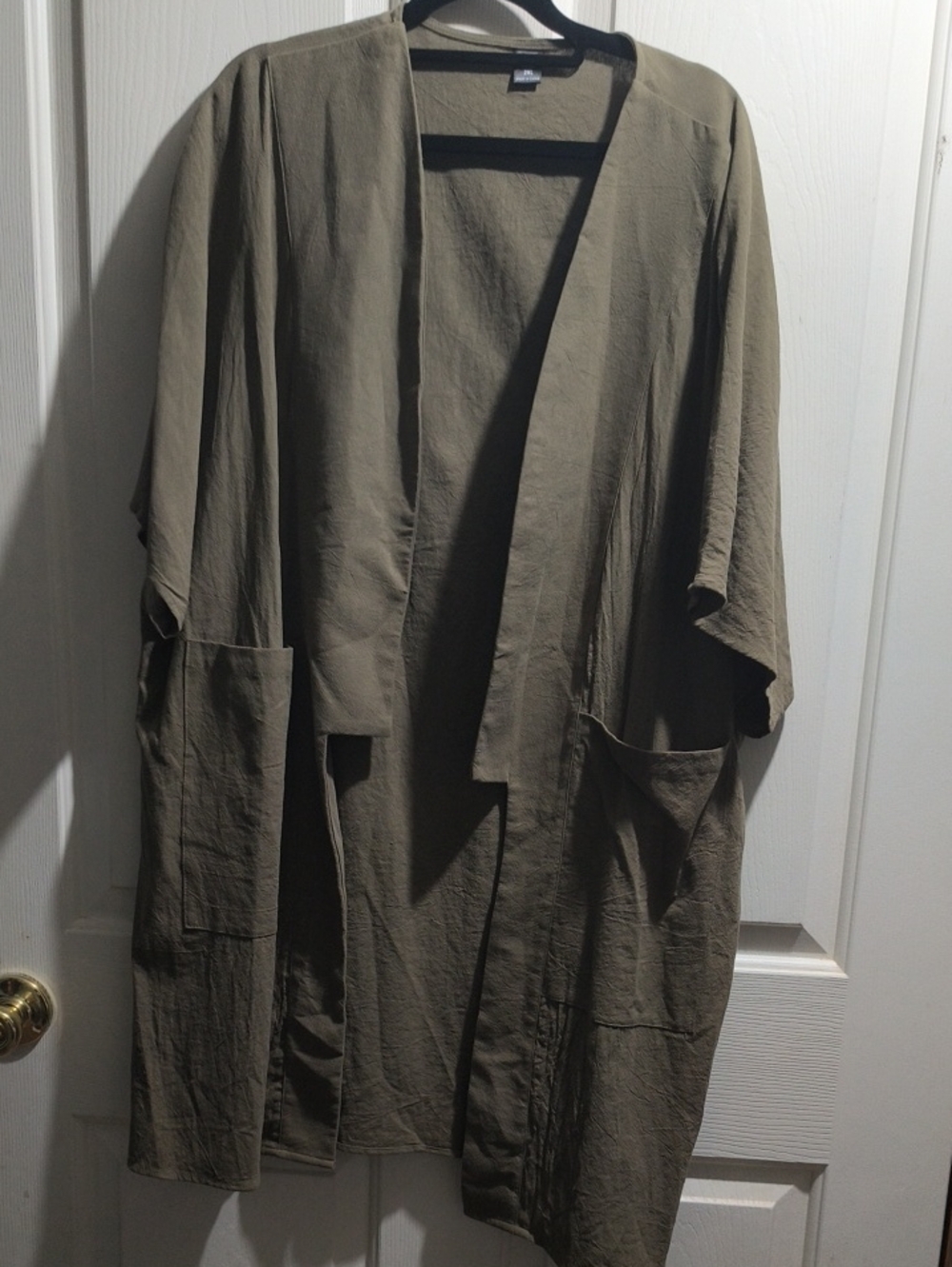 SHEIN Olive Open-Front Lightweight Shirt Jacket